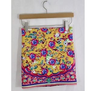 Clover Canyon Floral abstract mini skirt